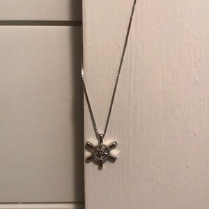 Zales diamond ships wheel silver necklace